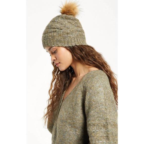 NEW Z SUPPLY cable beanie in dusty olive - Picture 2 of 2